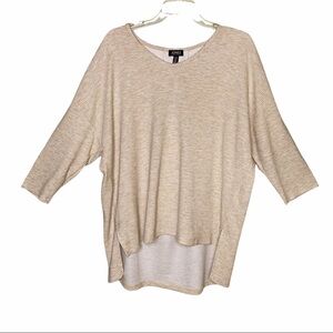 Jones New York Ribbed 3/4 Sleeved Hi Low Tunic Top